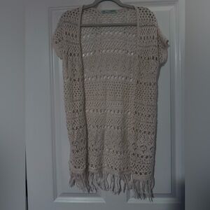 Maurices Cream Open-Knit Cardigan